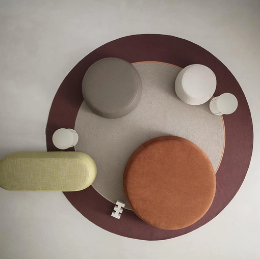 Pouf Denny in tessuto o ecopelle di Alf Da Frè