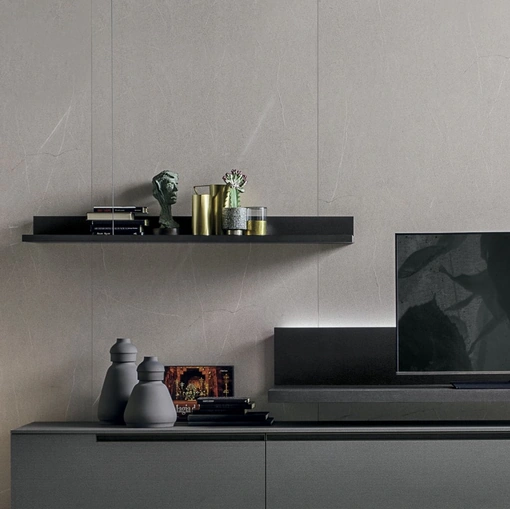 Mensole Elle & Filo in materico rovere carbone di Tomasella