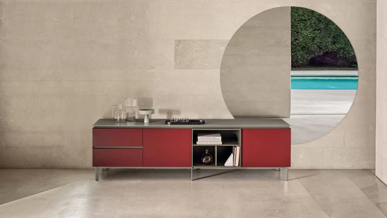 Specchio Tondo da muro di grandi dimensioni di Bontempi