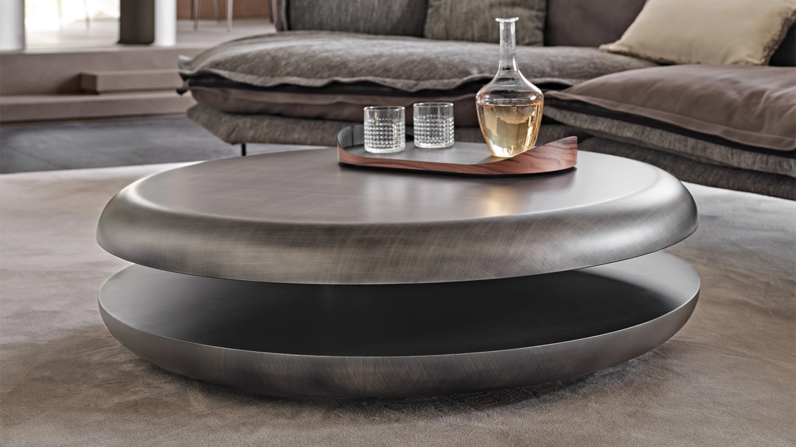 Tavolino in legno finitura brushed Grey Yo-Yo Brushed di Cattelan Italia