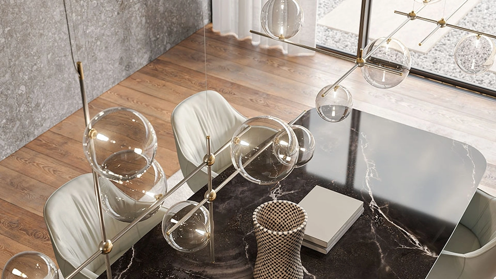 Lampada a sospensione in cristallo e metallo Bloom di Cattelan Italia