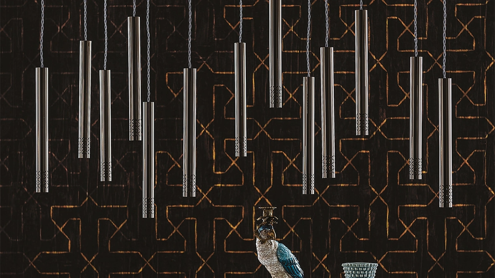 Lampada a sospensione in acciaio Stilo di Cattelan Italia