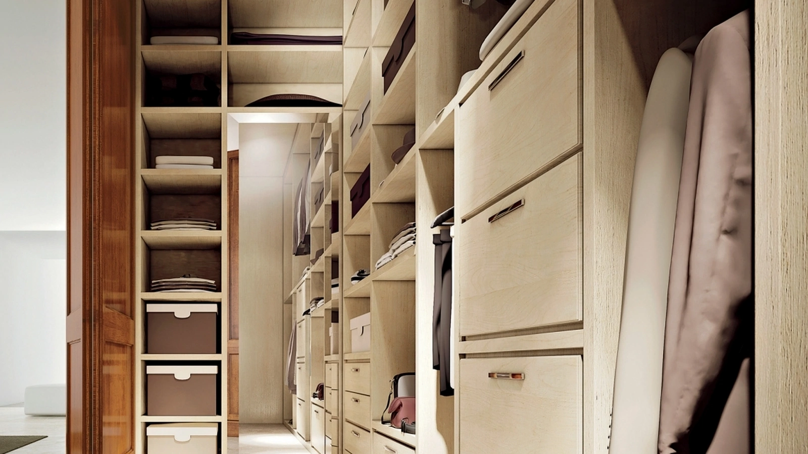 Cabina Armadio I Ciliegi 02 in legno laccato Avorio di Le Fablier