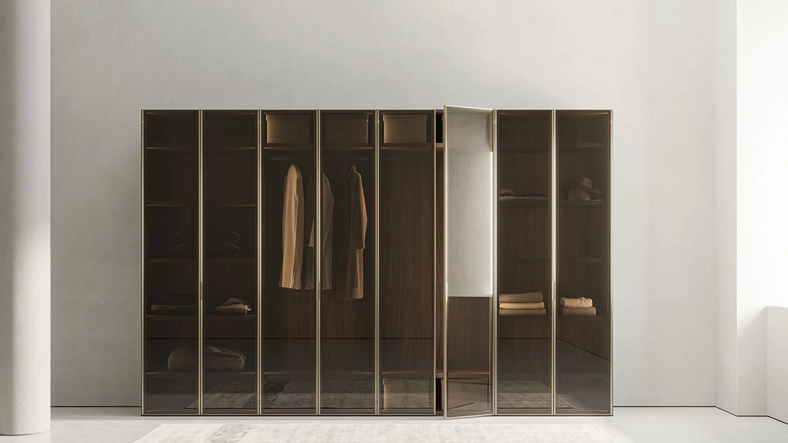 Armadio Pure con ante battenti in vetro di Alf Da Frè