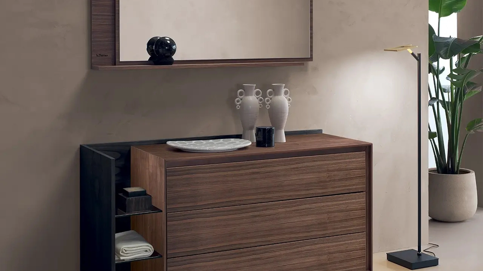 Comò Luce in essenza noce canaletto di Le Fablier