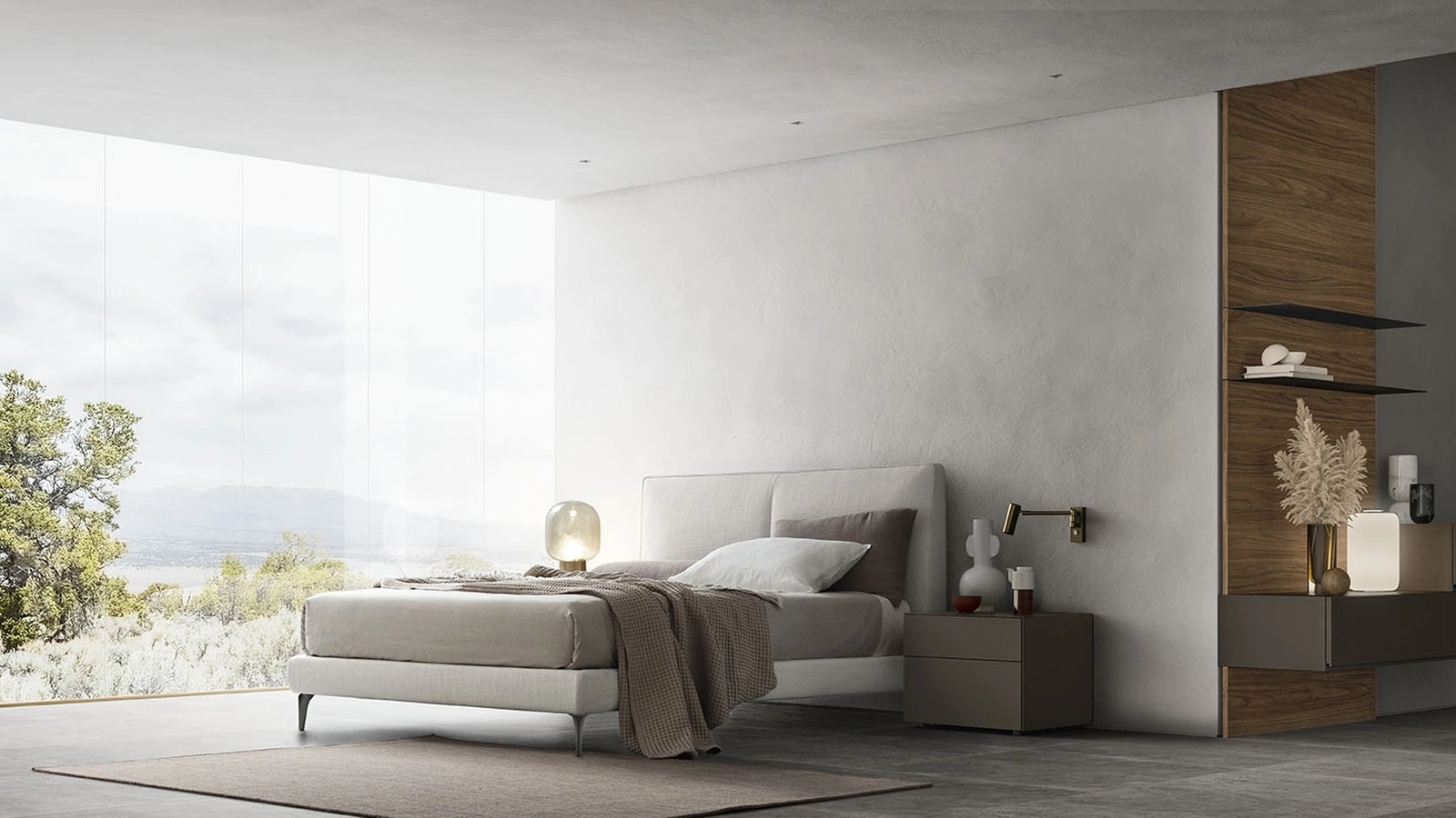 Letto in tessuto imbottito Cassiopea di Alf Da Frè