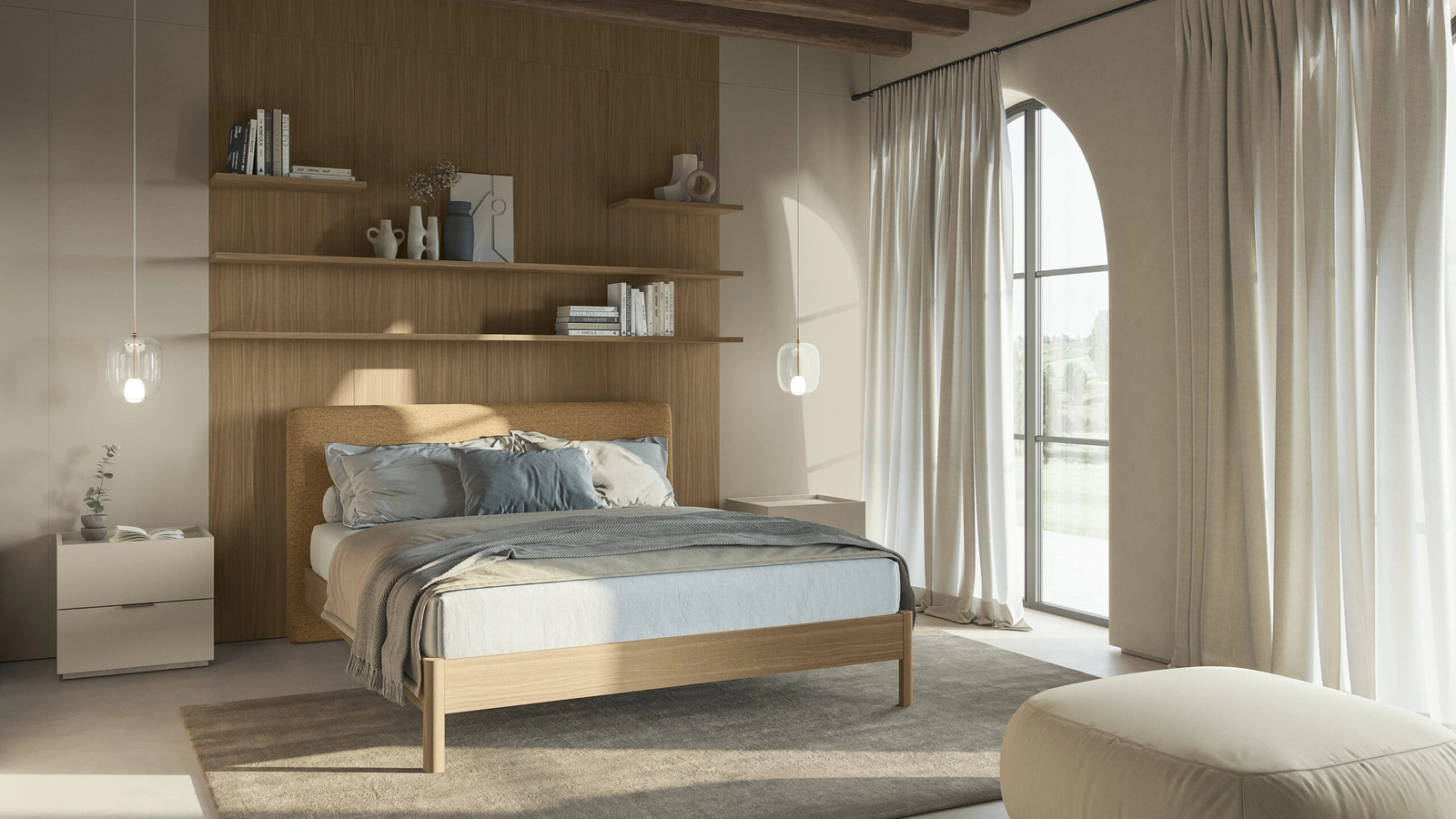 Letto con testiera Golf Cosy di Colombini Casa