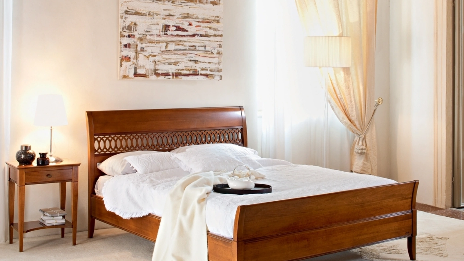 Letto in legno con testiera Corallo di Le Fablier