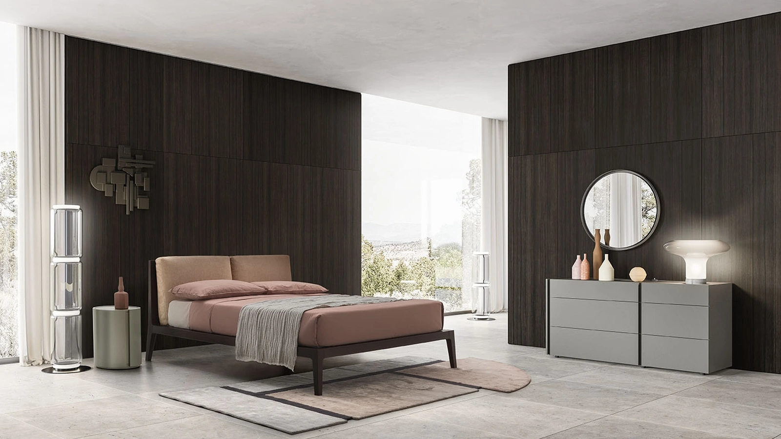 Letto in legno anche con cuscini imbottiti Dorian 2 di Alf Da Frè