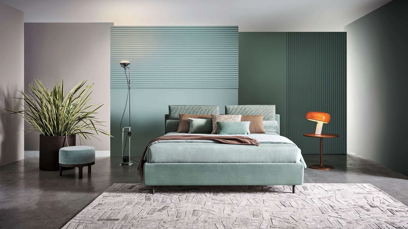 Letto matrimoniale in tessuto Frick di Twils