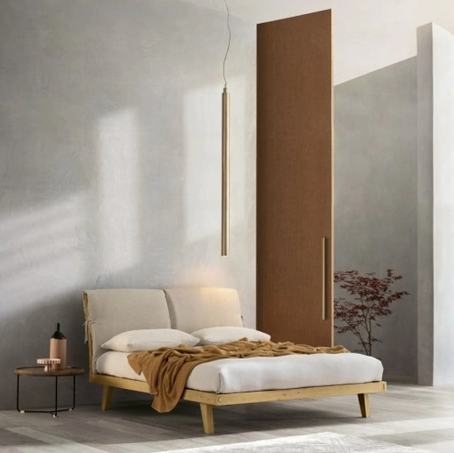 Letto Londra in legno di rovere con cuscini rimovibili di Le Fablier