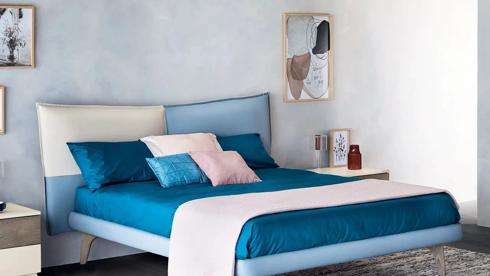 Letto moderno Menta in pelle di Le Fablier