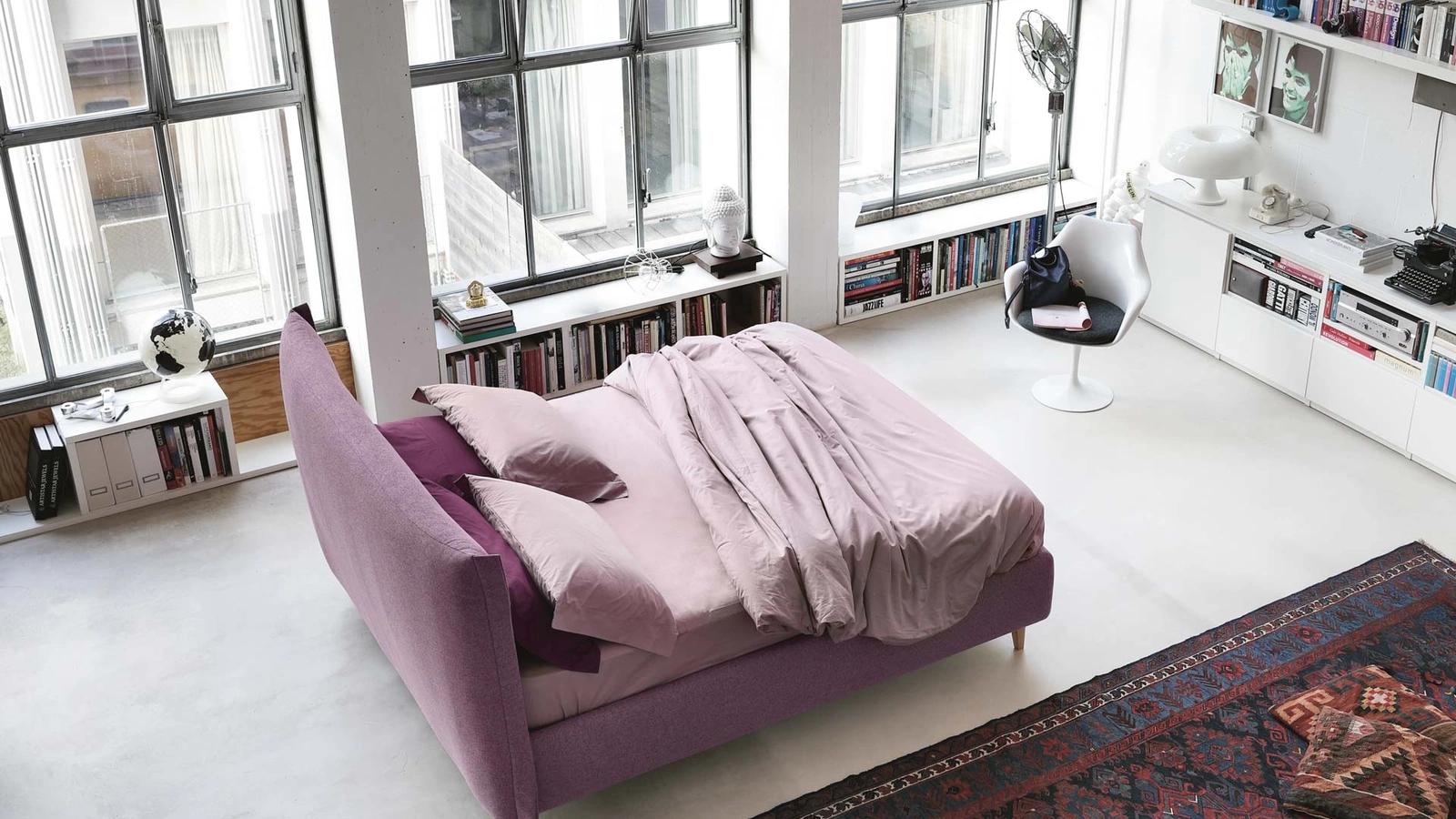 Letto moderno in tessuto imbottito Osaka di Noctis