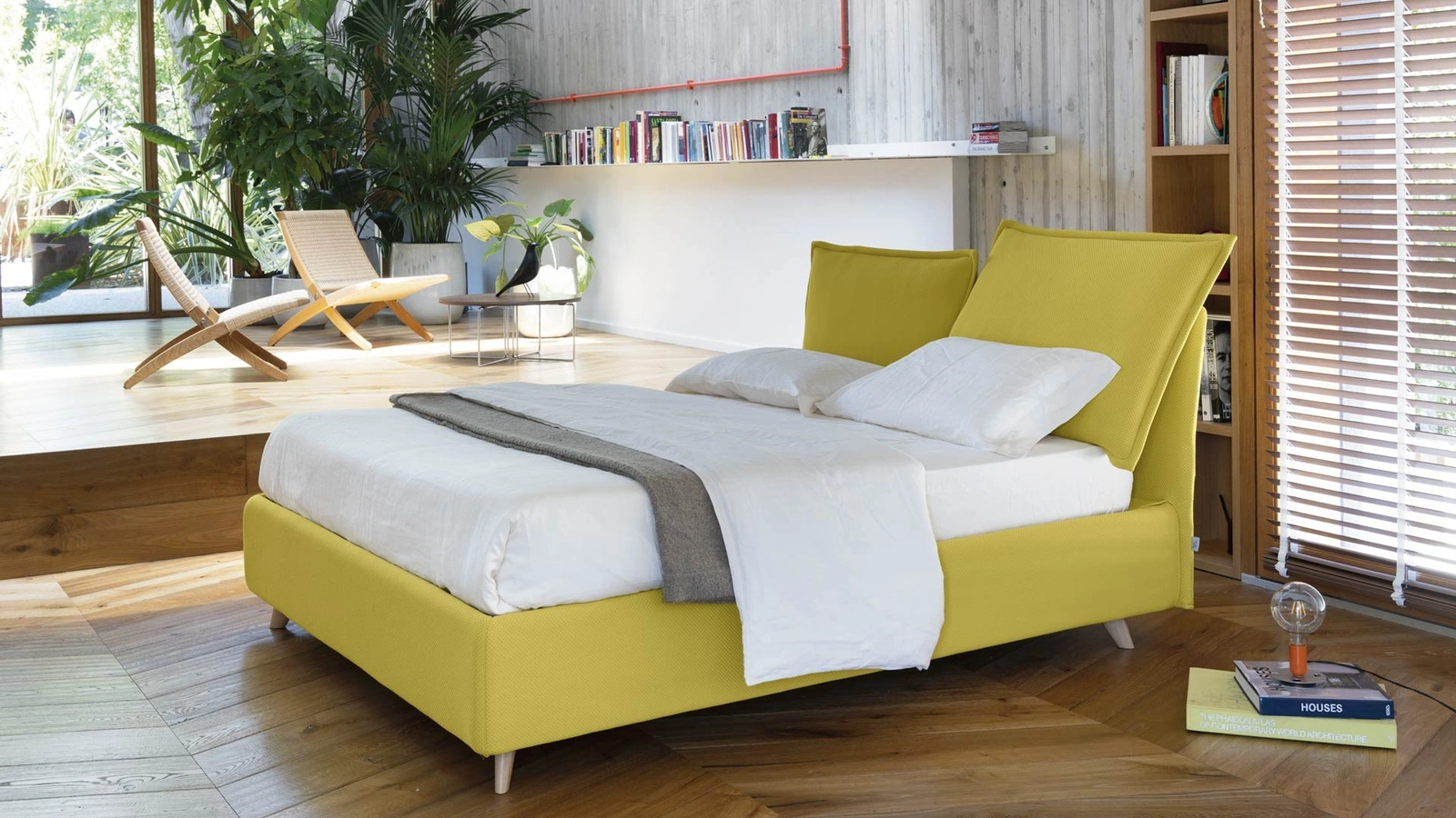 Letto moderno So Pop in tessuto imbottito di Noctis