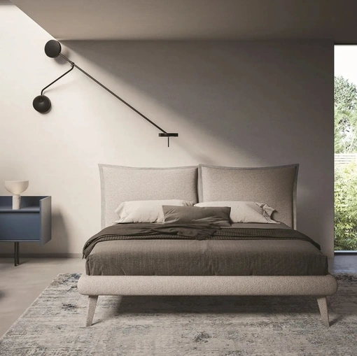 Letto moderno in tessuto con testiera Patricia di Ergogreen