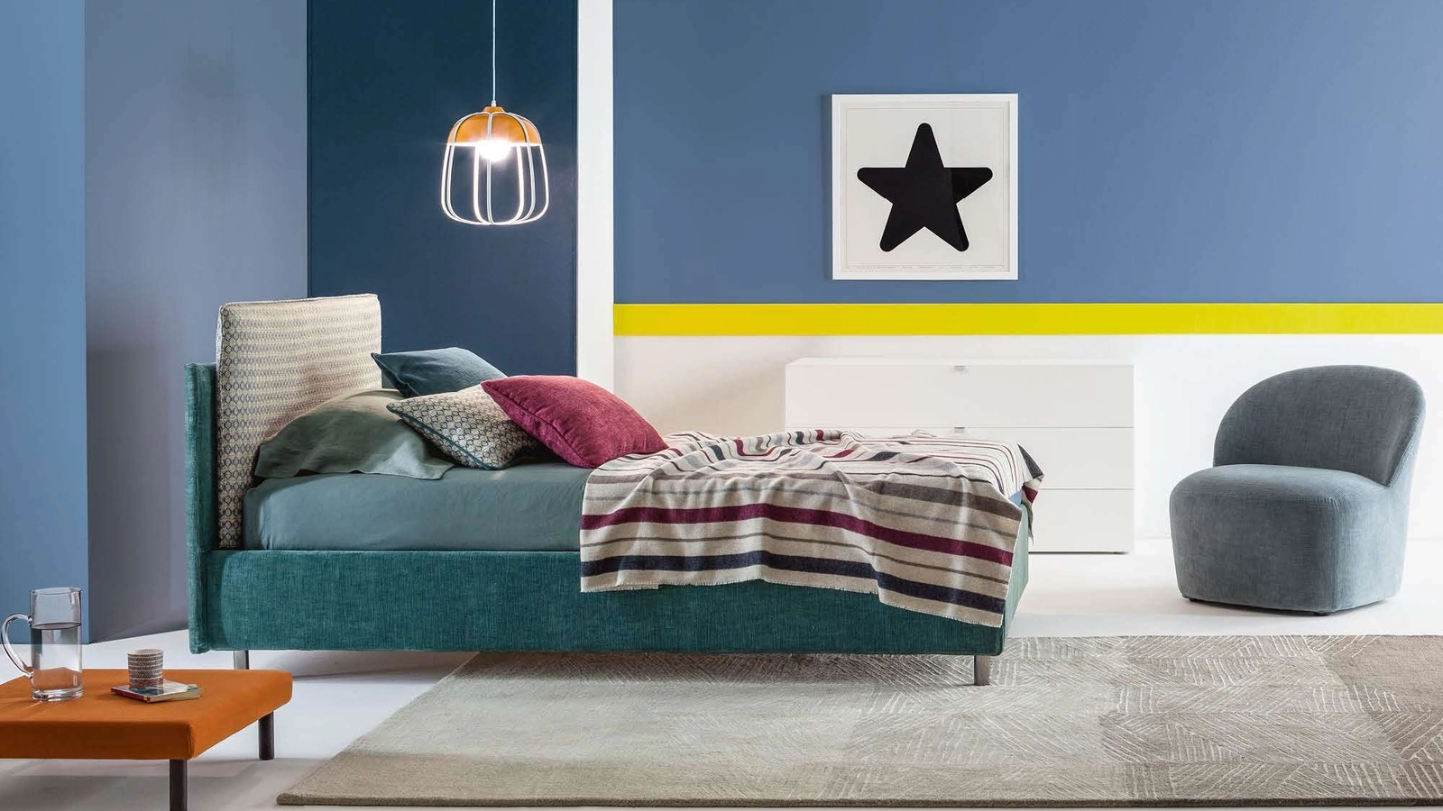 Letto Singolo in tessuto Frick di Twils