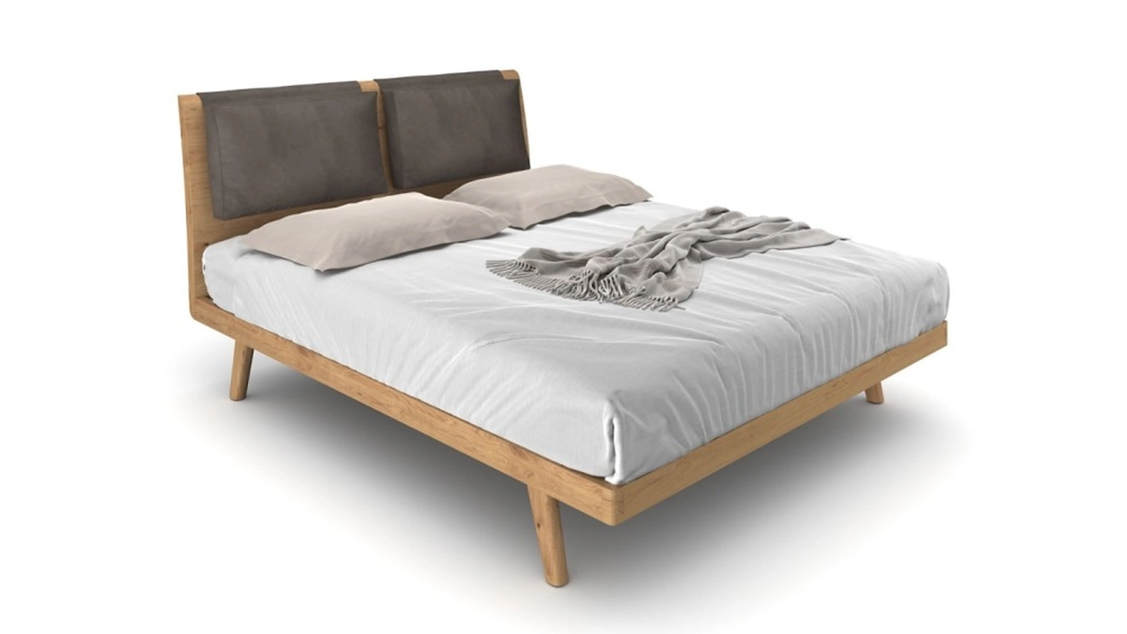 Letto Stoccolma in rovere con cuscini rimovibili di Le Fablier