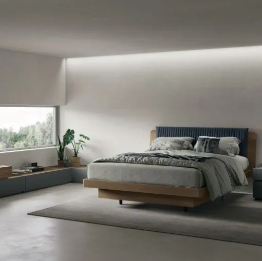 Letto con testiera imbottita Roxy di Tomasella