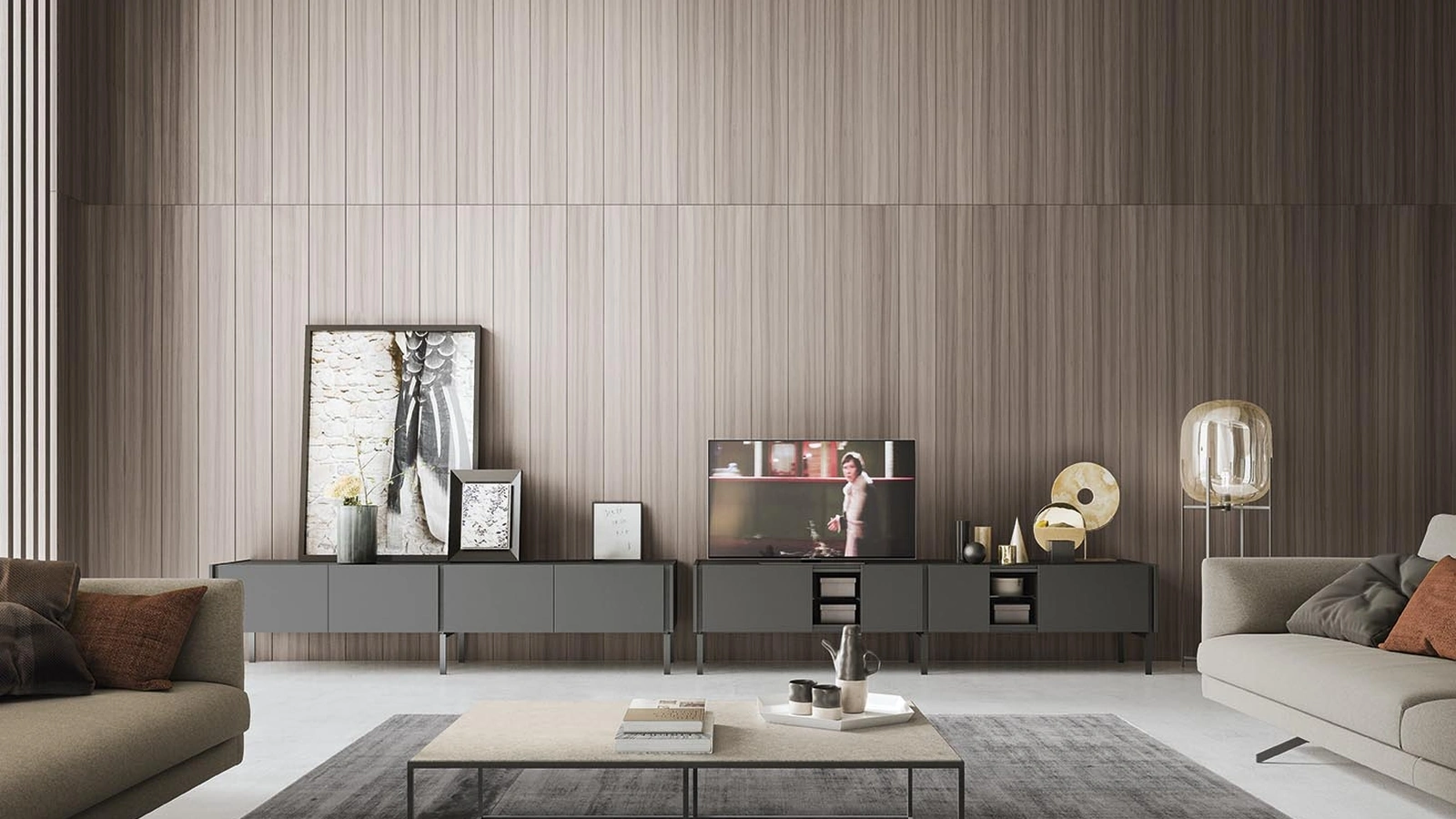 Madia Da-Do Giorno in laccato Piombo opaco di Alf Da Frè