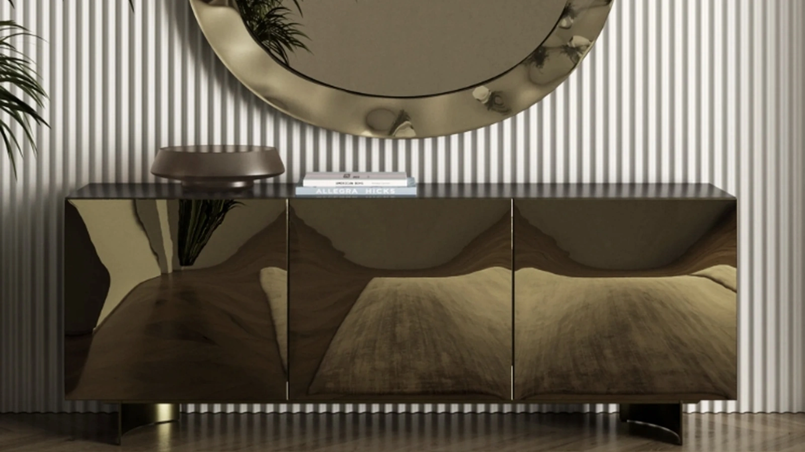 Madia Eden in specchio bronzo di Bontempi