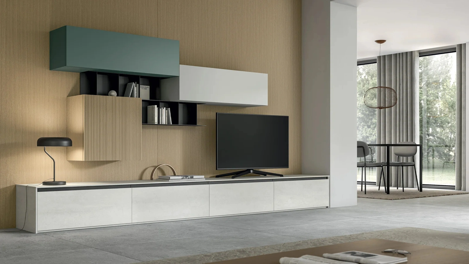 Parete Attrezzata Living Glass 2|0 di Arredo3