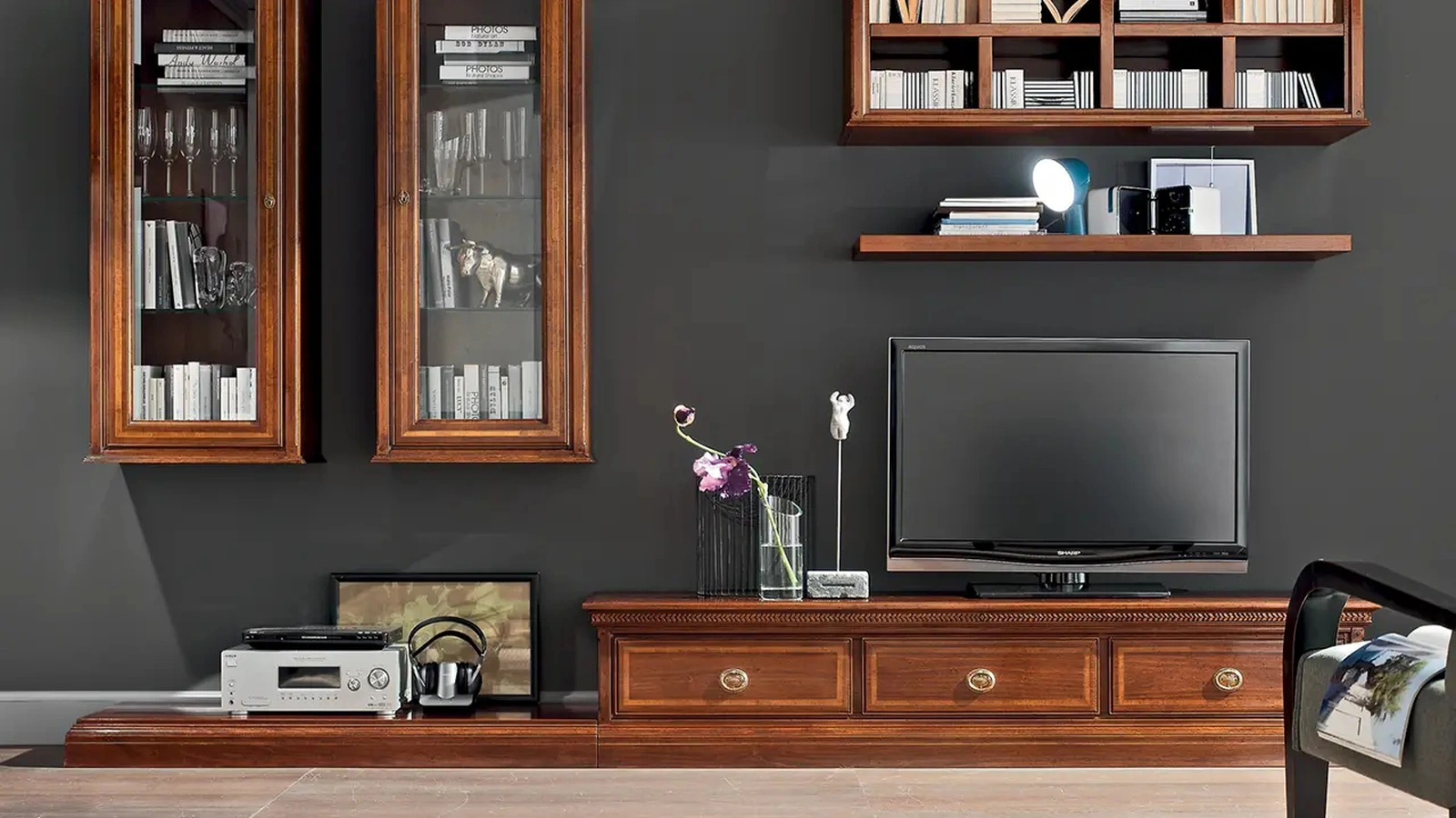 Parete Attrezzata in legno I Ciliegi composizione 2 di Le Fablier