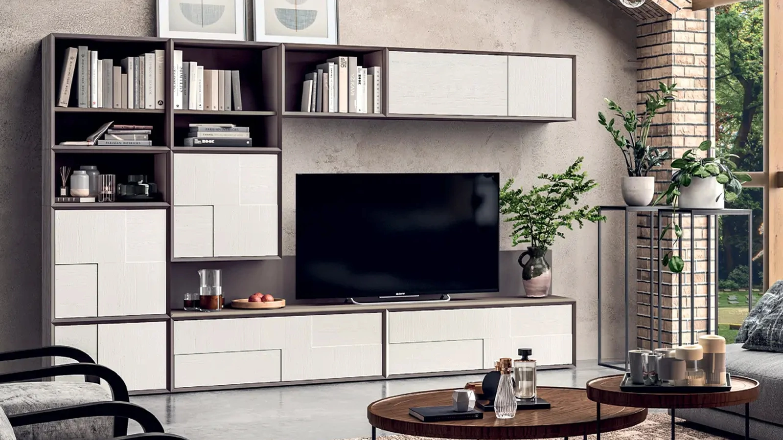 Parete Attrezzata Le Spezie in legno laccato bianco composizione 13 di Le Fablier