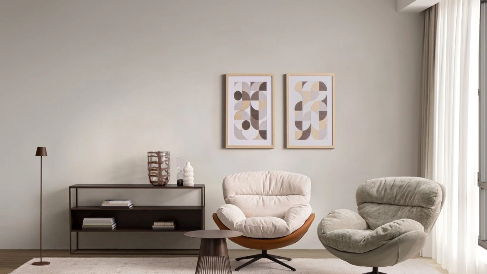 Poltrona in cuoio e tessuto Adinda di Bizzotto