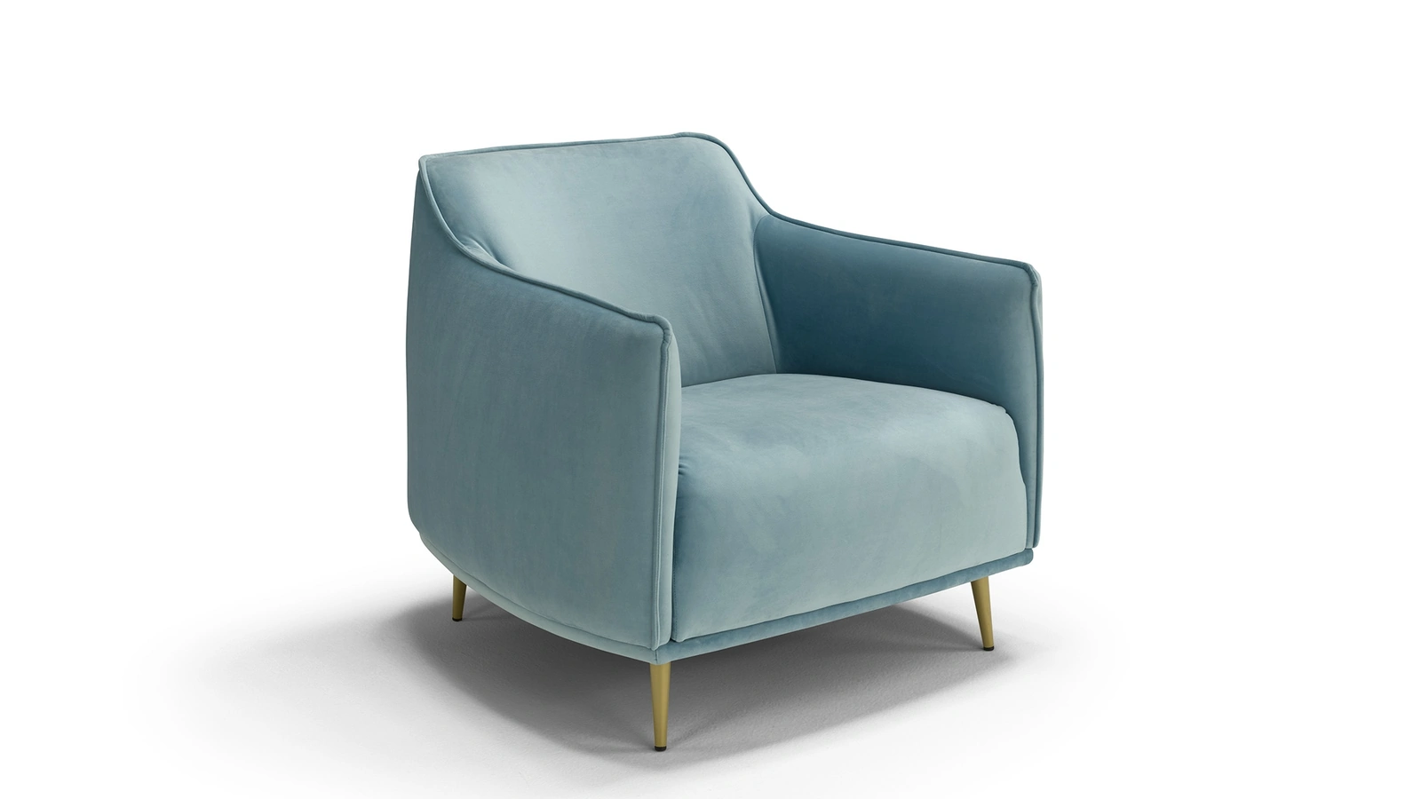 Poltroncina in tessuto imbottito con piedini in acciaio verniciato Barcellona di Vis Comoda