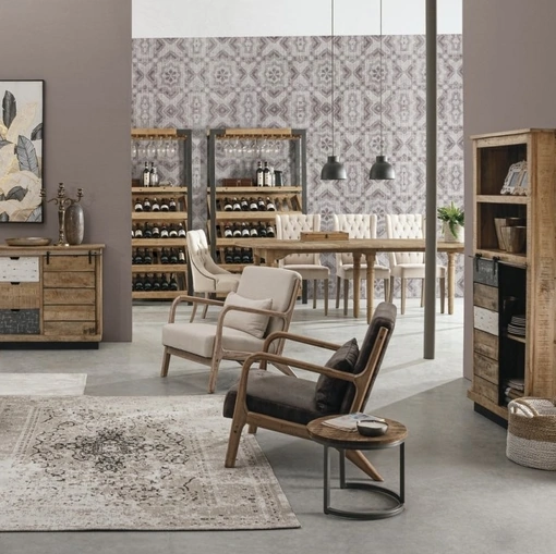 Poltrona in ecopelle e legno Ancilla di Bizzotto