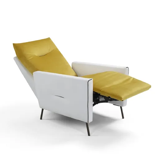 Poltrona in tessuto imbottito con meccanismo recliner elettrico Bussero di Vis Comoda