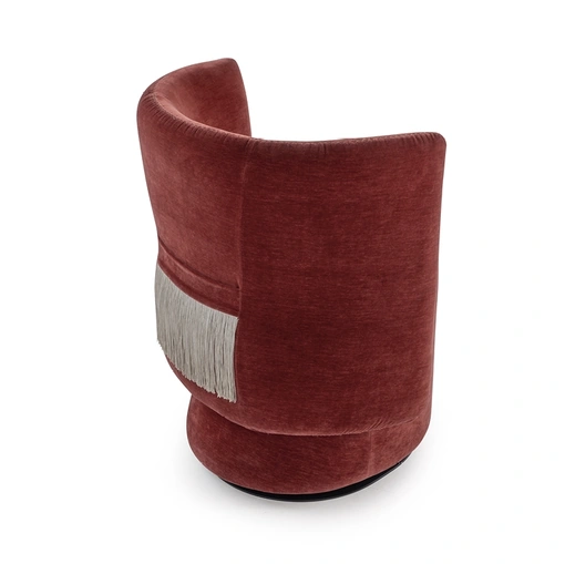 Poltroncina in velluto decorata con frange Doña G di Calia