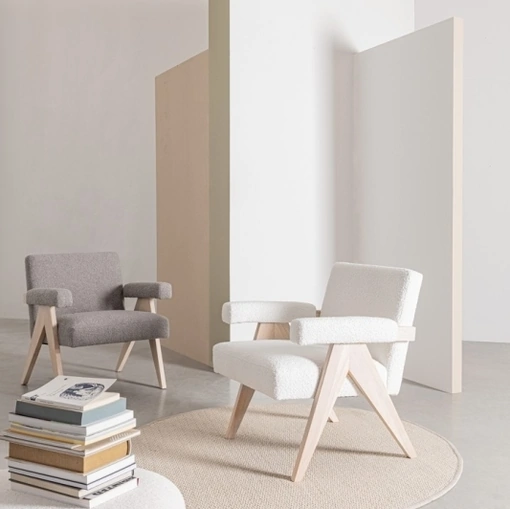 Poltroncina in tessuto e legno Faiza di Bizzotto