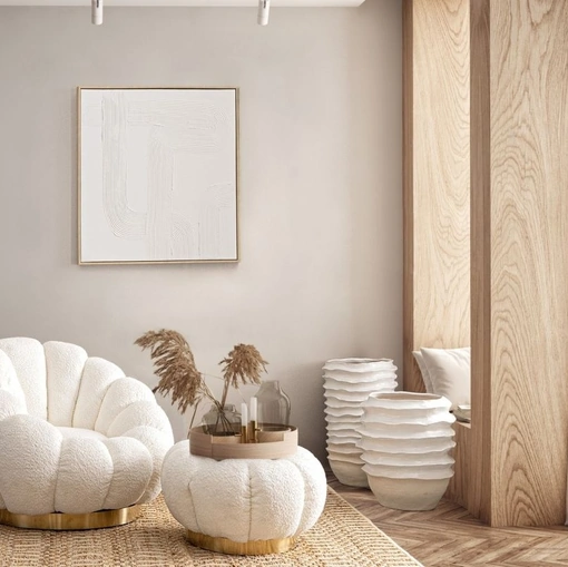 Poltrona girevole in tessuto effetto bouclé bianco Florel di Bizzotto