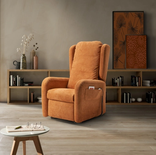 Potrona Relax Lift in tessuto Bianca de Il Benessere