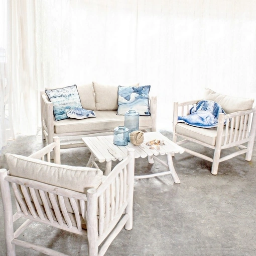 Poltrona in Teak sbiancato Shael di Bizzotto