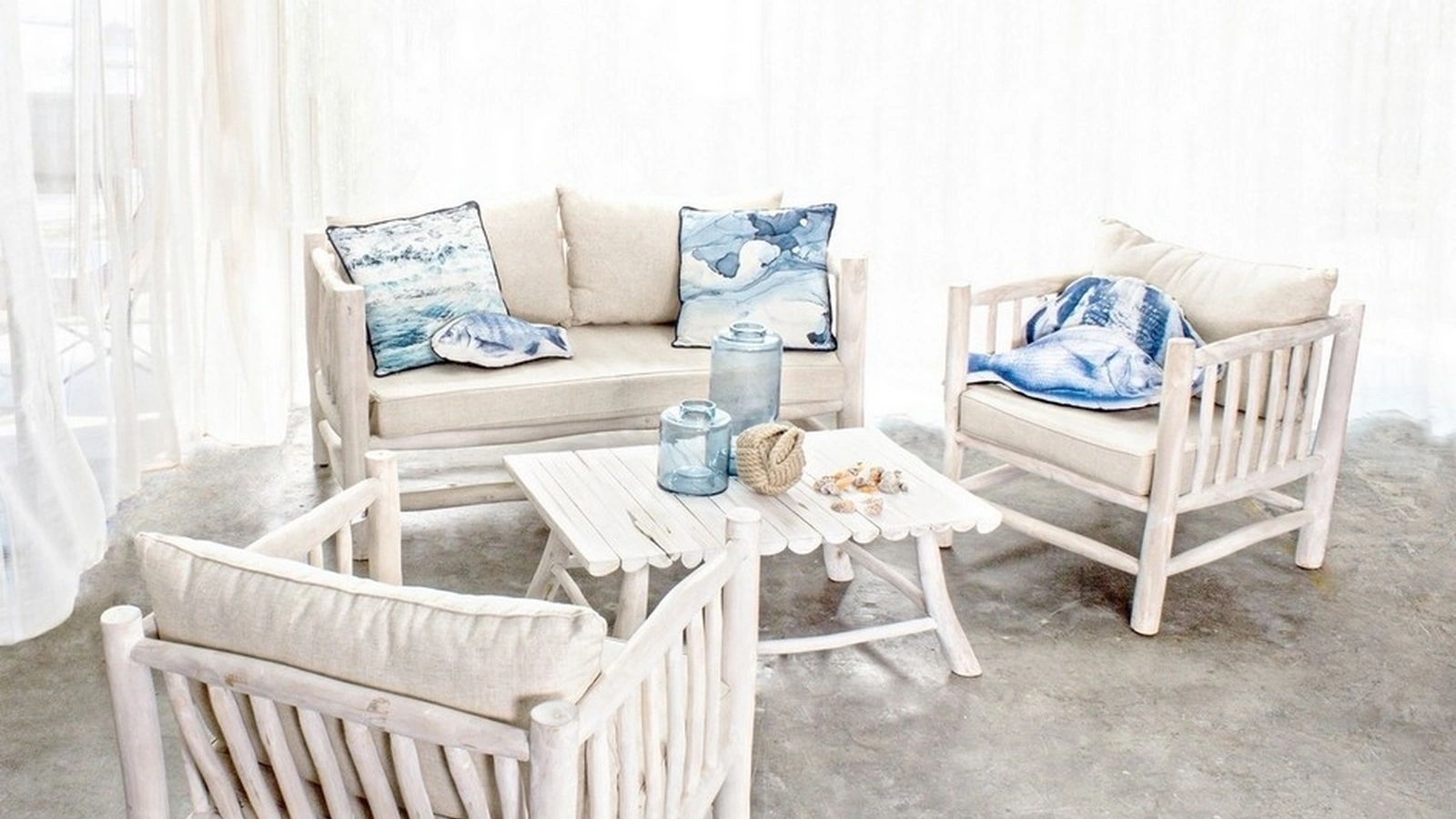 Poltrona in Teak sbiancato Shael di Bizzotto