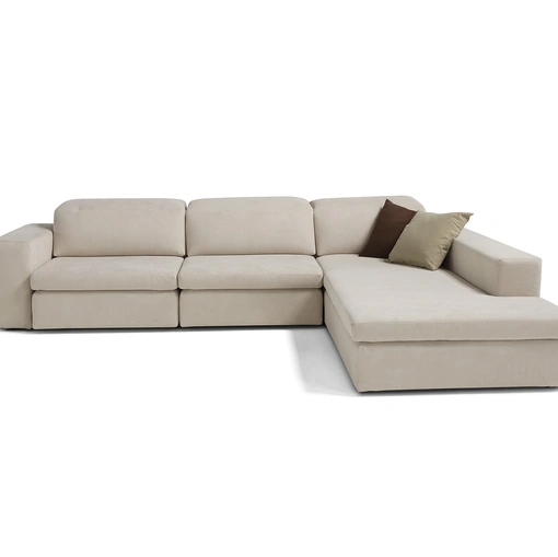 Divano moderno in tessuto con penisola Beta di Vis Comoda