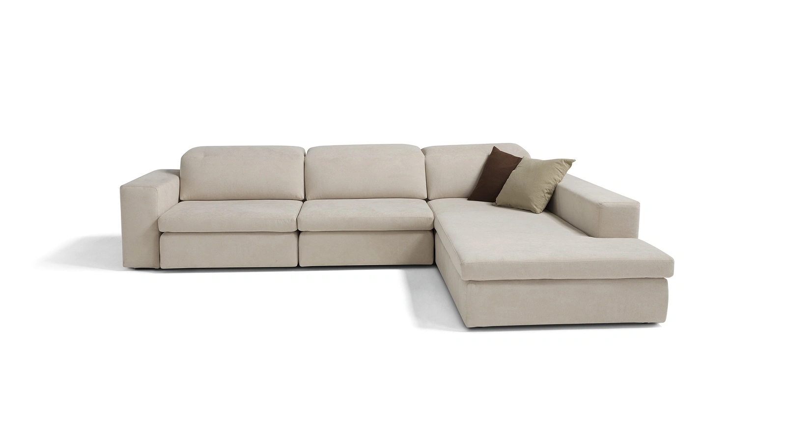 Divano moderno in tessuto con penisola Beta di Vis Comoda