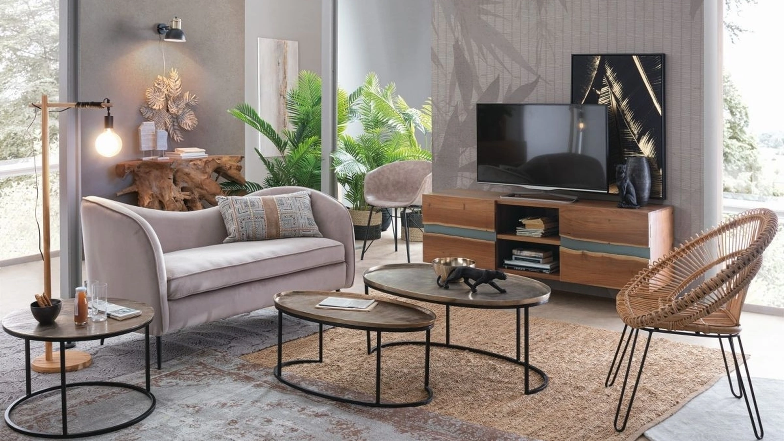 Divano lineare in tessuto Candis di Bizzotto