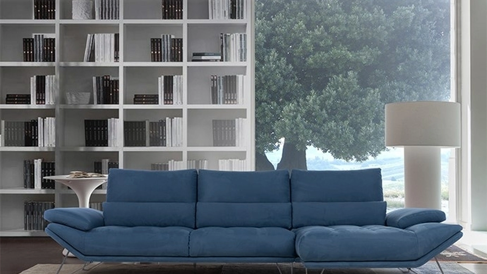 Divano in microfibra con penisola Fly 2|0 di Calia