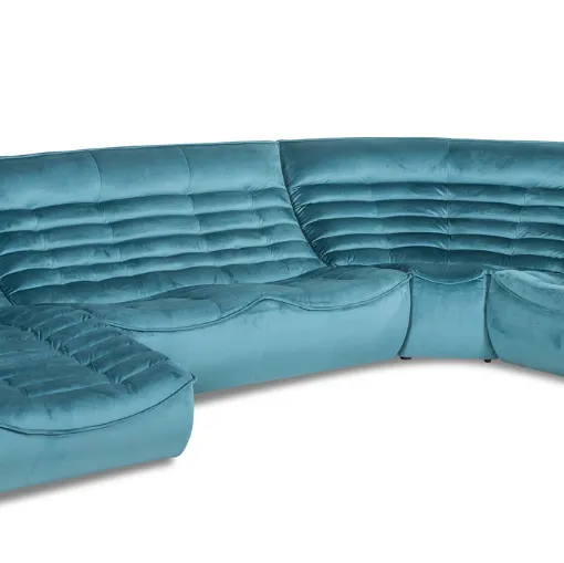 Divano in microfibra modulare angolare con penisola Fox Trot di Calia