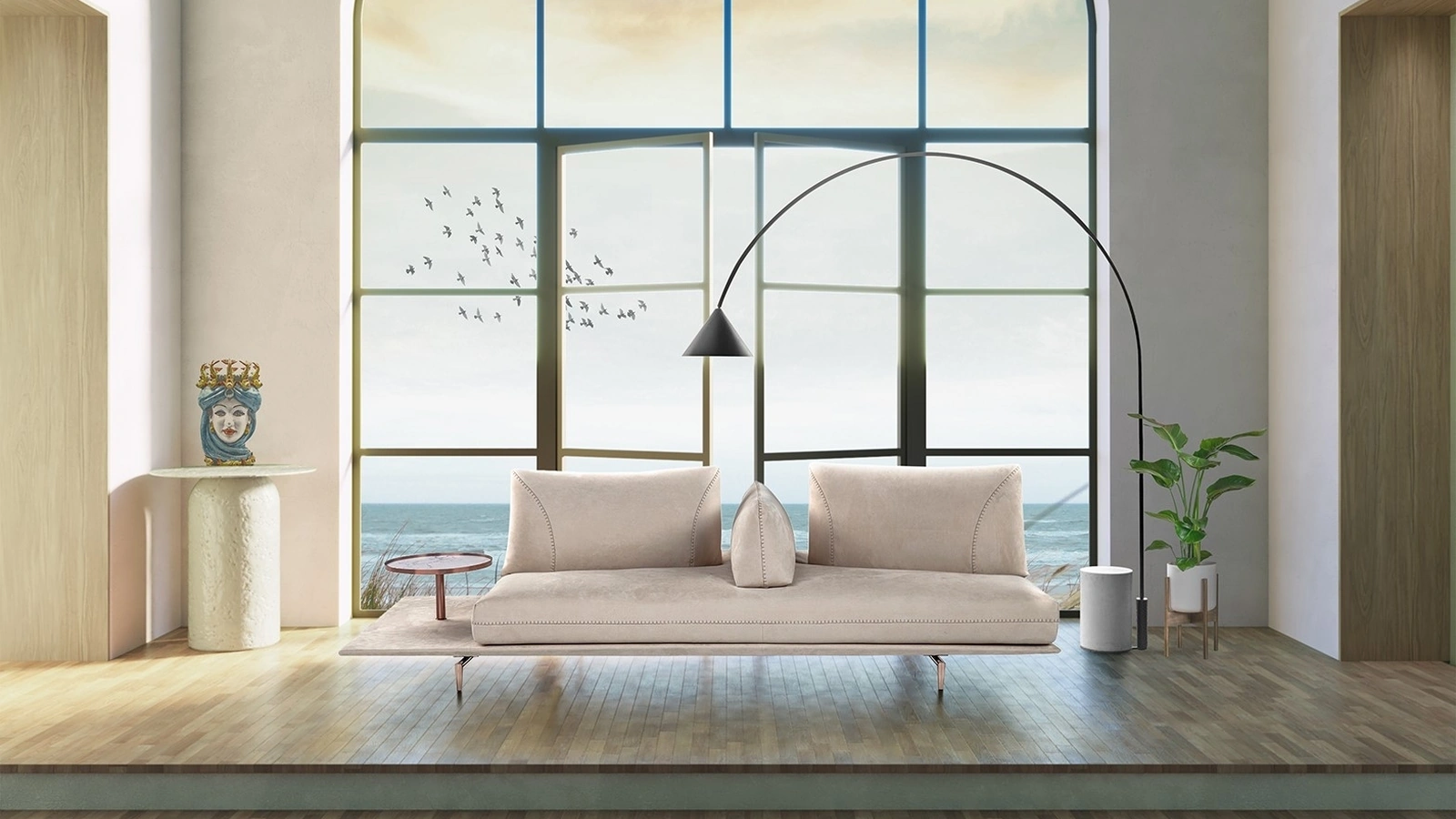 Divano lineare Gianduiotto di Calia