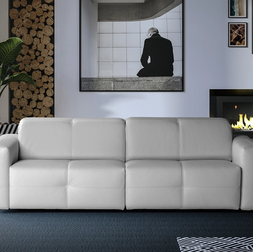 Divano lineare in pelle Nicolas di Calia