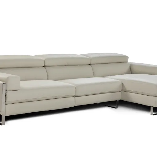 Divano in pelle con penisola Romeo Relax di Calia