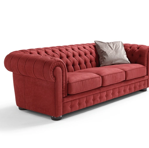 Divano lineare classico in pelle Clarisse di Vis Comoda