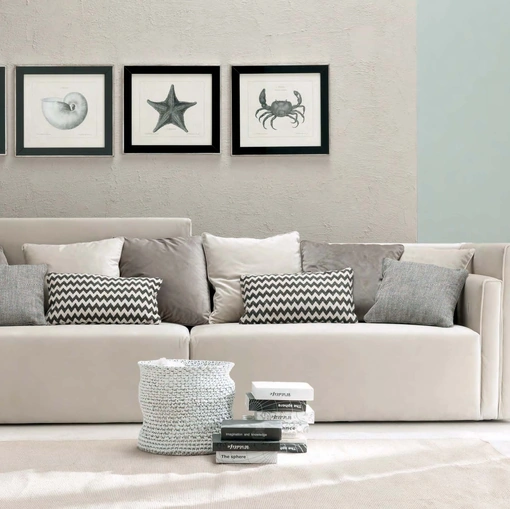 Divano lineare Ghiaccio di TreCi Salotti