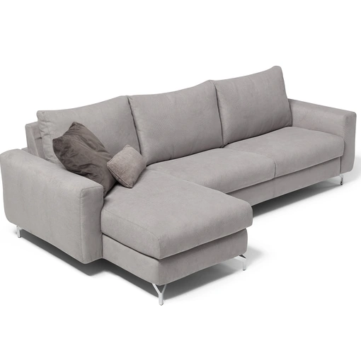 Divano letto in tessuto imbottito con penisola Jim di Vis Comoda