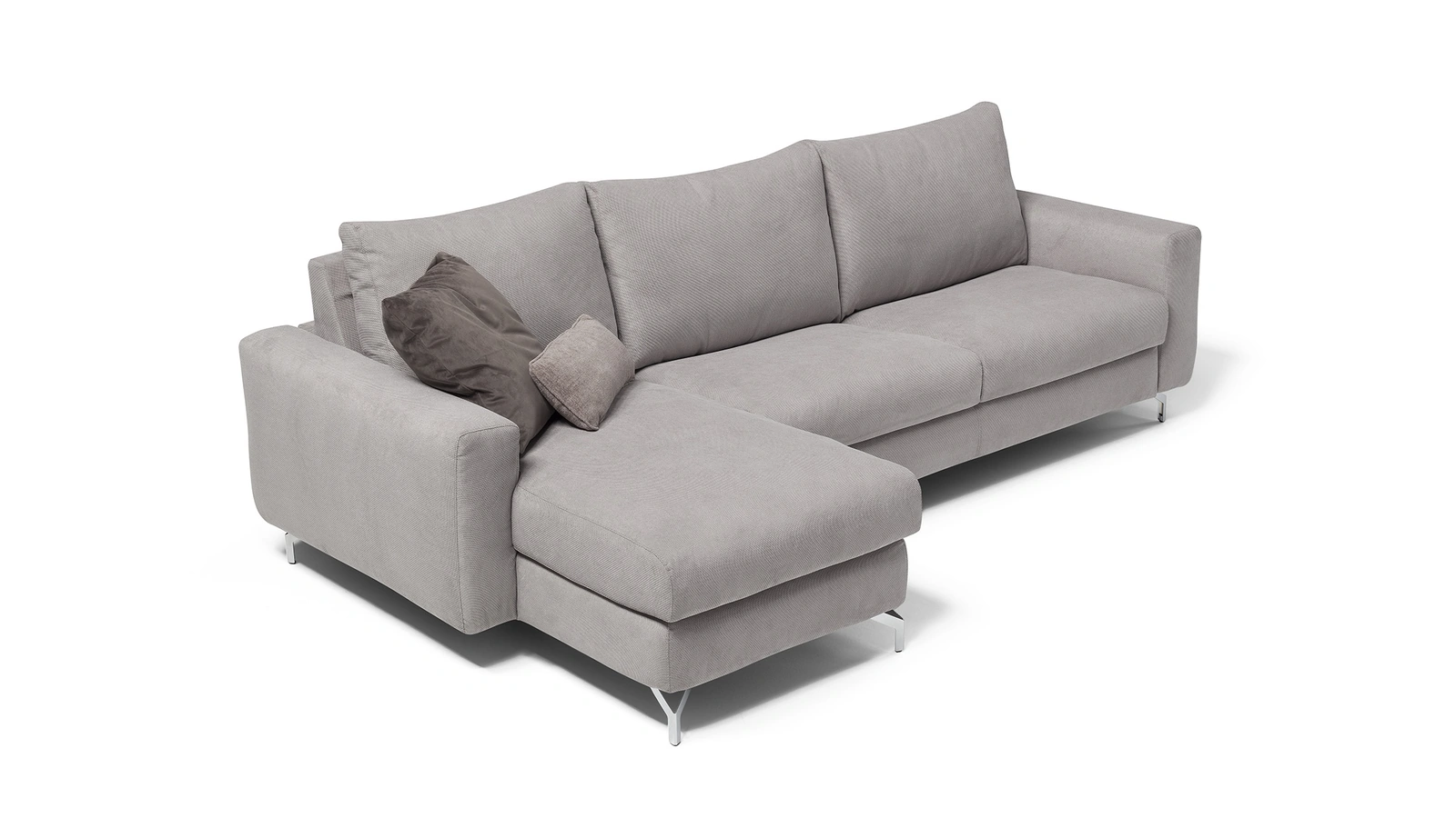 Divano letto in tessuto imbottito con penisola Jim di Vis Comoda