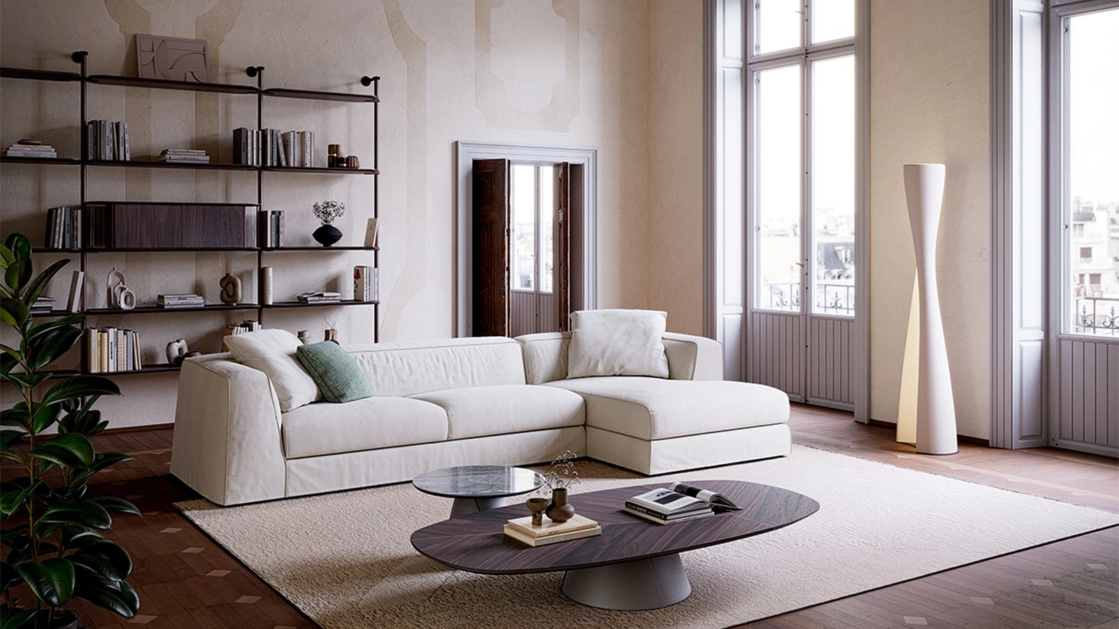 Divano con penisola Mykonos di Cattelan Italia